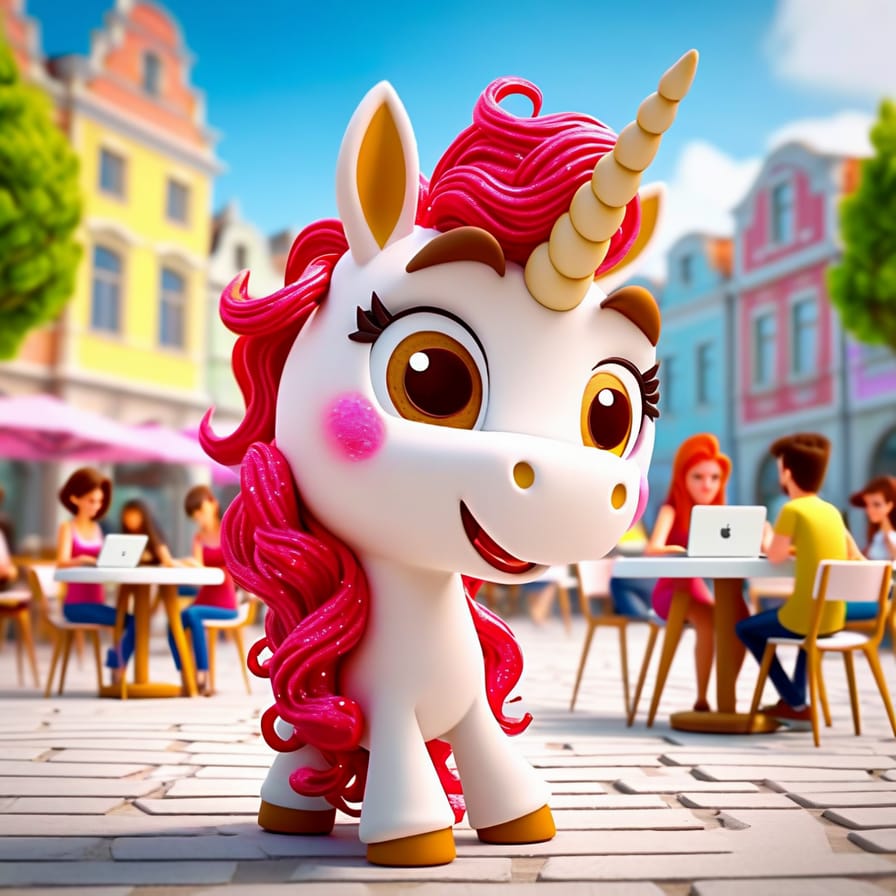 Illustration for page 4: One sunny morning, Liat walked through the town square.